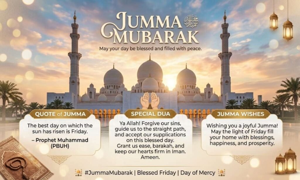 Beautiful Jumma Mubarak Quotes, Duas, Wishes & Status in English