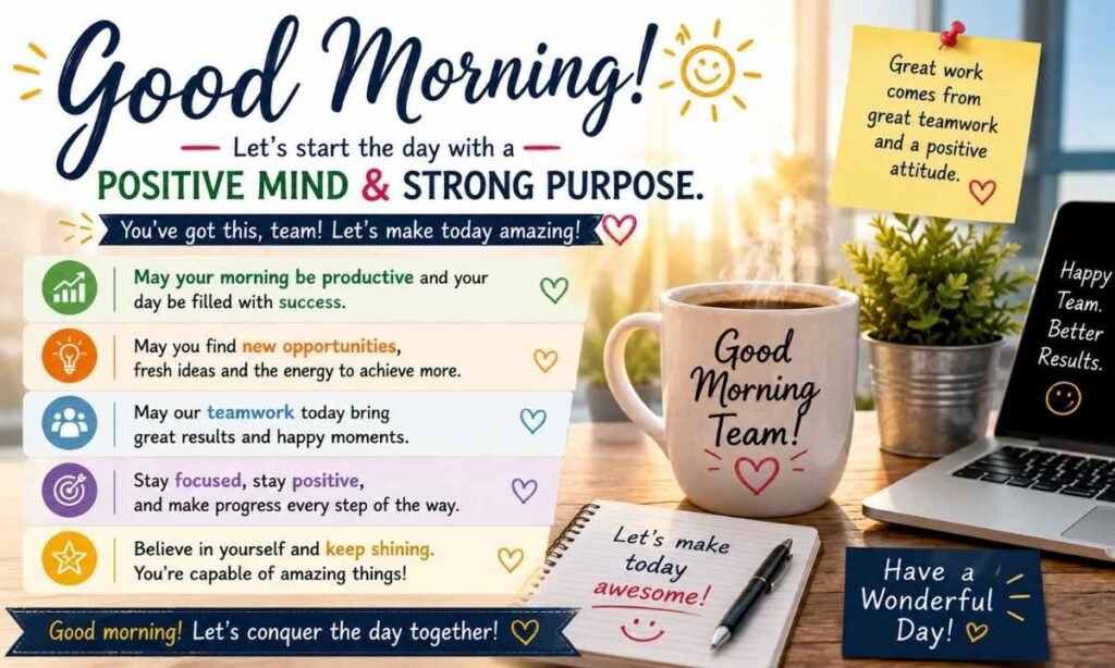 Motivating Good Morning Wishes for Coworkers
