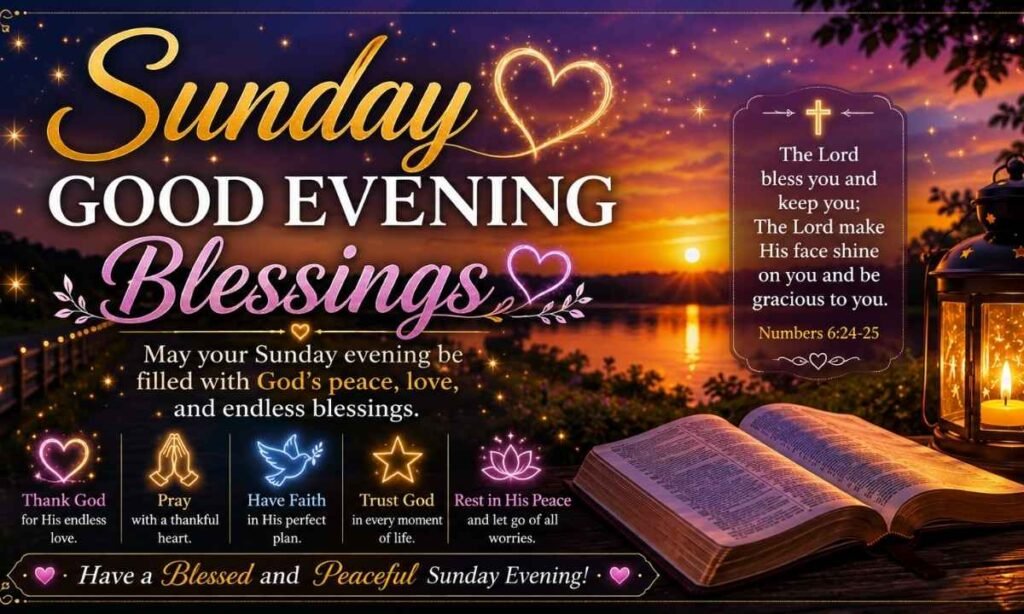 Sunday Good Evening Blessings GIF