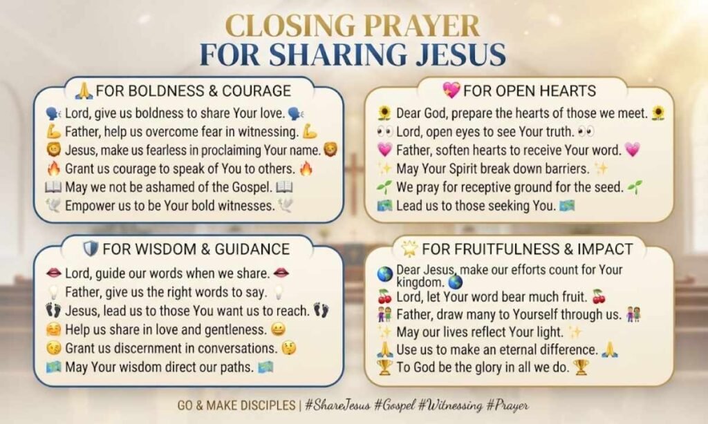 Closing Prayer For Sharing Jesus