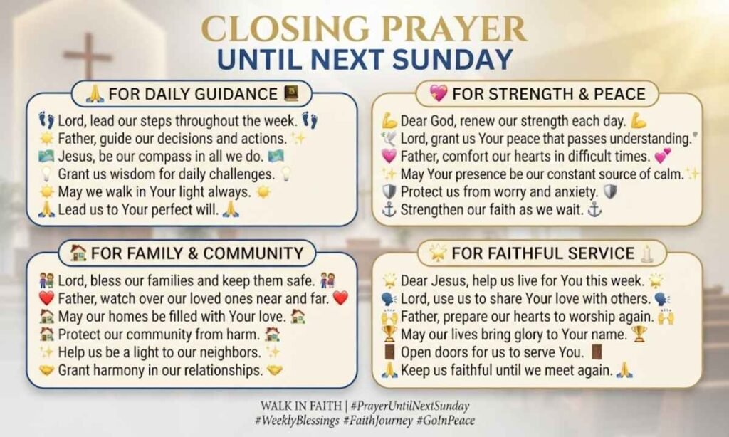 Closing Prayer Until Next Sunday